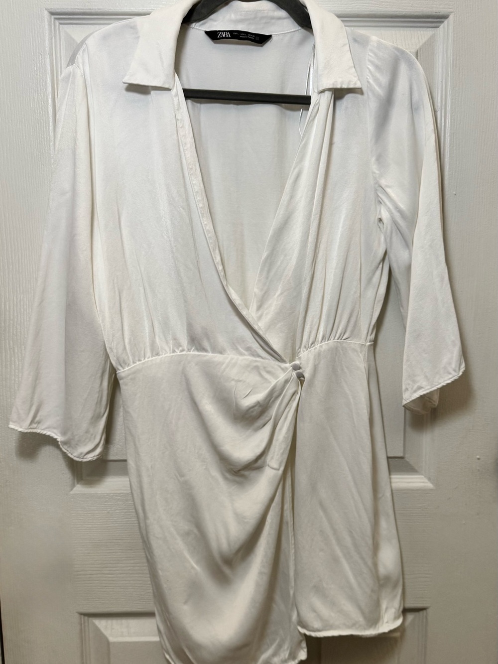 Zara White Wrap Blouse - Elegant
